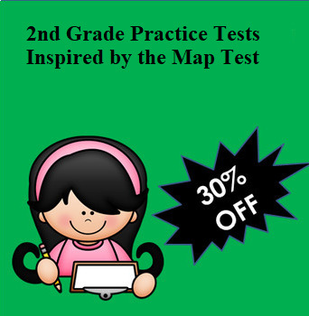 Preview of MAP Inspired 2nd Grade Bundle: 6 Practice Tests for Reading and Math +++!