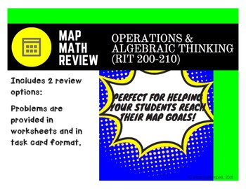 Preview of MAP Math Test Review: Operations and Algebraic Thinking (RIT Band 200-210)