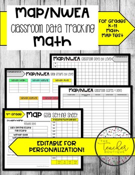 Preview of MAP NWEA Data Tracking Sheets (EDITABLE) Math