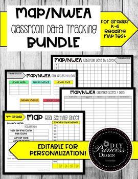 Preview of MAP NWEA Reading Data Tracking Sheets Bundle (EDITABLE)