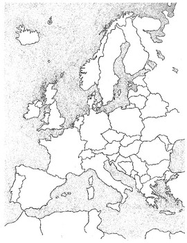europe map unlabeled