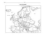 MAP OF EUROPE PRINTABLE COLORING PAGE WITH COUNTRIES