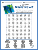 READING A MAP SKILLS - Word Search Worksheet Activity (3rd