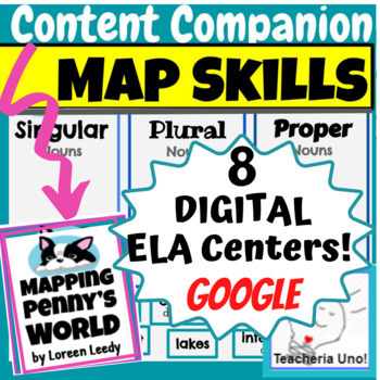 Preview of MAP SKILLS Activities Vocabulary ELA Literacy Centers DIGITAL Grade 3 4