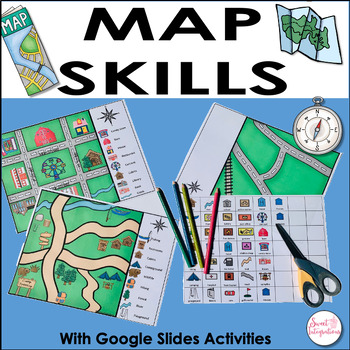 Preview of Reading a Map and Map Skills Activities - Including Google Slides™ - 3rd Grade