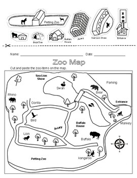 map skills mapping it out 2 zoo activities test and center tpt