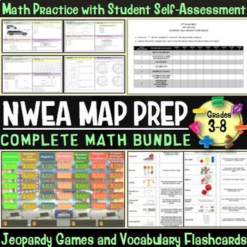 Preview of NWEA MAP Prep Math 3rd-8th Grade Bundle