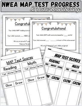 Preview of NWEA MAP Test | Progress Monitoring | Template and Reward Page