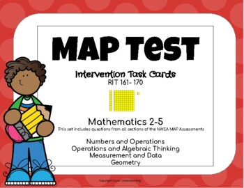 Preview of NWEA MAP Test Practice Task Cards (Math RIT 161- 170)