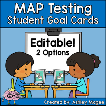 Preview of MAP Testing Student Goal Cards (Editable!)