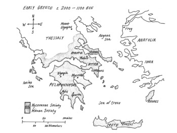 MAP of Ancient Greece (Hand-drawn with labels!) by Jessica Kiefer