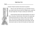 MAPLE SYRUP TIME Mini-Lesson w/ 12 questions: STEPS IN A P