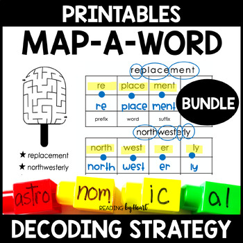 Preview of MAPPING MULTISYLLABIC WORDS MORPHEMES & MAZES ACTIVITY - UPPER GRADES BUNDLE