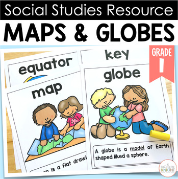 Preview of Maps and Globes - Worksheets, Posters, & Projects for First Grade Social Studies