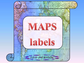 Preview of Classroom Decor - Maps - labels - Geography - Frames - Banners - Writing paper