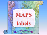 Classroom Decor - Maps - labels - Geography - Frames - Ban