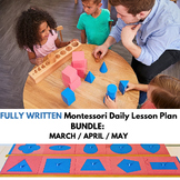 MAR APR MAY Quarterly Montessori DAILY Lesson Plan 12 week