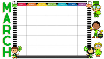 Preview of MARCH - Blank Calendar PNG, Background Image, Digital, Virtual Learning