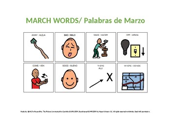 Preview of MARCH CORE WORDS / PALABRAS ESENCIALES DE MARZO
