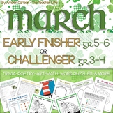MARCH Early Finisher/Challenger Packet {Grades 3-6}