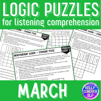 Preview of MARCH Logic Puzzles for Listening Comprehension for SLPs
