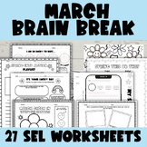 MARCH Monthly SEL Brain Break Worksheets | Spring St. Patr