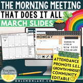 MARCH SEL Daily Classroom Paperless Morning Meeting Questi