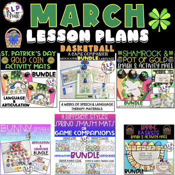 Preview of MARCH SPEECH & LANGUAGE THERAPY LESSON PLANS