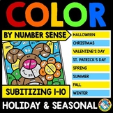 MARCH SPRING MATH COLOR BY NUMBER SENSE ACTIVITY COLORING 