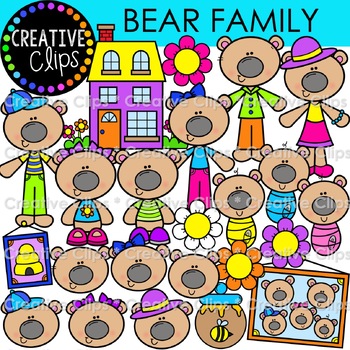 cute animal clipart illustrations family