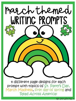 MARCH writing prompts by A Day With Miss A | TPT