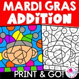 MARDI GRAS COLOR BY NUMBER ADDITION FREEBIE