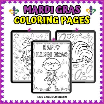 Preview of MARDI GRAS Coloring Pages - Activity for Kids