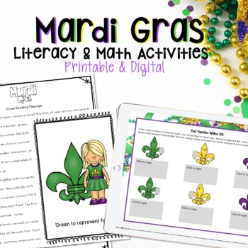 Preview of Mardi Gras Project and Activities | Printable and Digital Mardi Gras