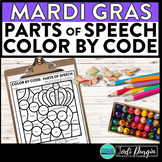 MARDI GRAS color by code Fat Tuesday coloring page PARTS O