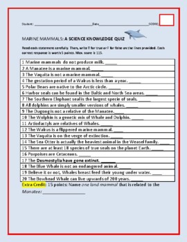 fish or mammals case study answer key