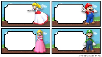 Preview of MARIO BROS 20 Name Plate Labels