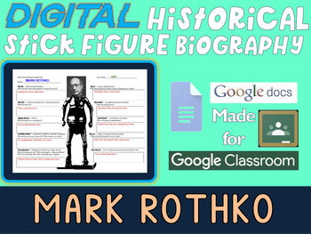 Preview of MARK ROTHKO Digital Historical Stick Figure Biography (MINI BIOS)
