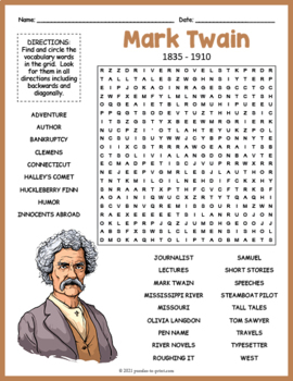 mark twain biography video worksheet