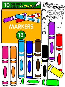 Marker Clipart Color And Black And White By Molly Tillyer Tpt