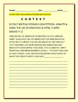 Preview of MARS: GRAVITY: DESIGN/ ENGINEERING & ESSAY CONTEST: GRS. 7-12, MG