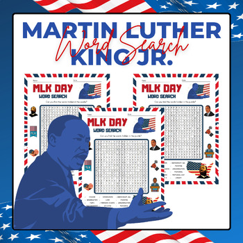 Preview of Martin Luther King Jr Word Search Puzzles | Black History Month Activities