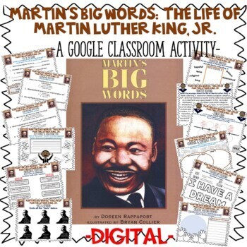 Preview of MARTIN LUTHER KING, JR. BOOK STUDY GOOGLE CLASSROOM VOCABULARY TIMELINE MORE