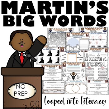Preview of MARTIN'S BIG WORDS MLK LUTHER KING JR. SEESAW GOOGLE SLIDE NO PREP
