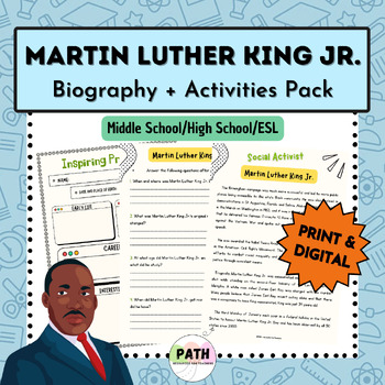Preview of MARTIN LUTHER KING JR | Biography + Reading & Writing Activities | Middle School