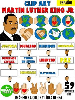 Preview of MARTIN LUTHER KING ACTIVITIES| BLACK HISTORY MONTH ACTIVITIES | SPANISH CLIPART