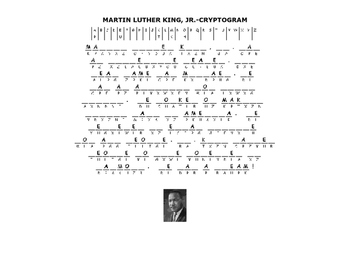 Preview of MARTIN LUTHER KING, JR.- CRYPTOGRAM