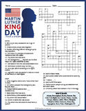 MARTIN LUTHER KING JR DAY Crossword Puzzle Worksheet - 4th