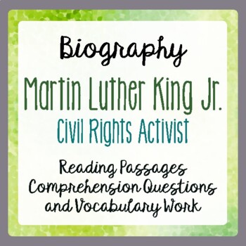 Preview of MARTIN LUTHER KING Jr. Biography: Texts, Activities PRINT and EASEL