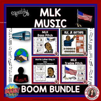 Preview of MARTIN LUTHER KING Jr. Music Theory BOOM Cards BUNDLE